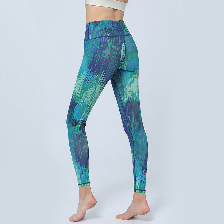 Buddha Stones Leaves Pattern Sports Fitness Yoga High Waist Leggings Women's Yoga Pants - image 8