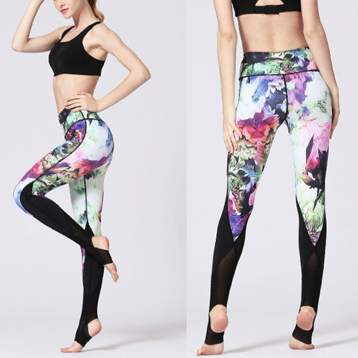 Buddha Stones Rose Peony Flower Print Design Sports Fitness Yoga Leggings Women's Yoga Pants - image 15