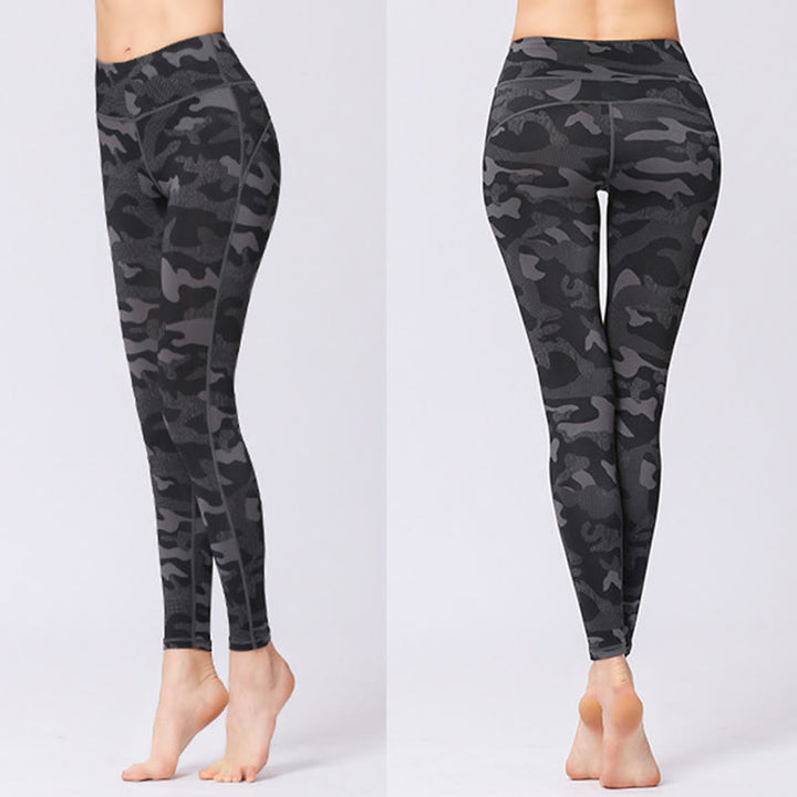 Buddha Stones Camo Print Sports Fitness Yoga High Waist Leggings Women's Yoga Pants