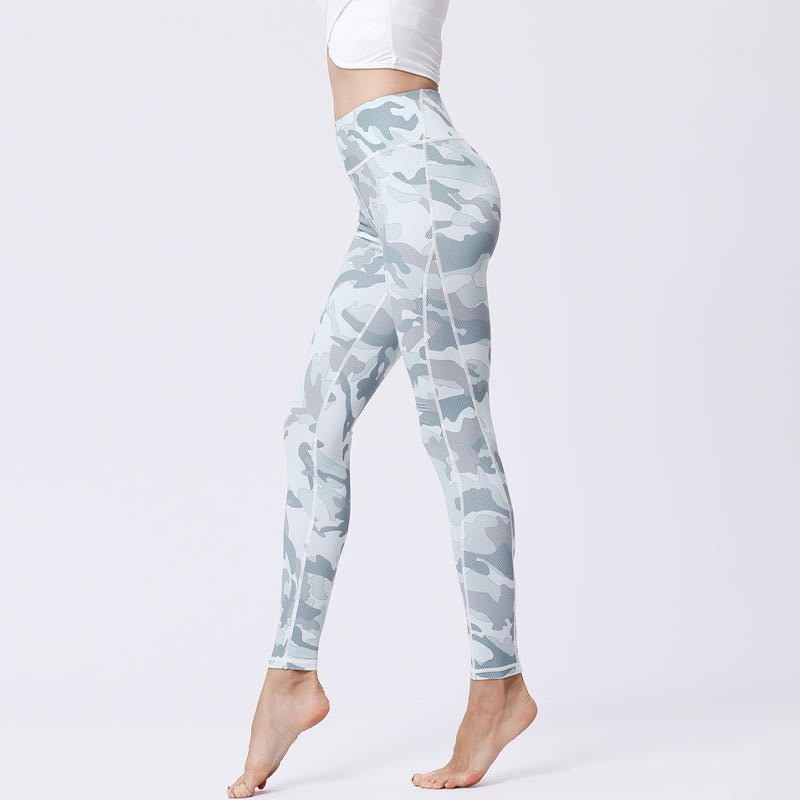 Buddha Stones Camo Print Sports Fitness Yoga High Waist Leggings Women's Yoga Pants