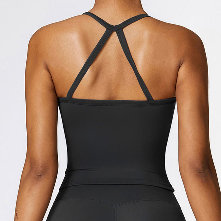 Buddha Stones Solid Color Crop Tank Top High Waist Shorts Sports Fitness Gym Yoga Outfits - image 16