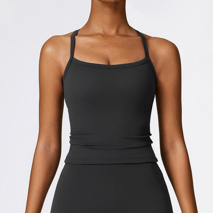 Buddha Stones Solid Color Crop Tank Top High Waist Shorts Sports Fitness Gym Yoga Outfits - image 19