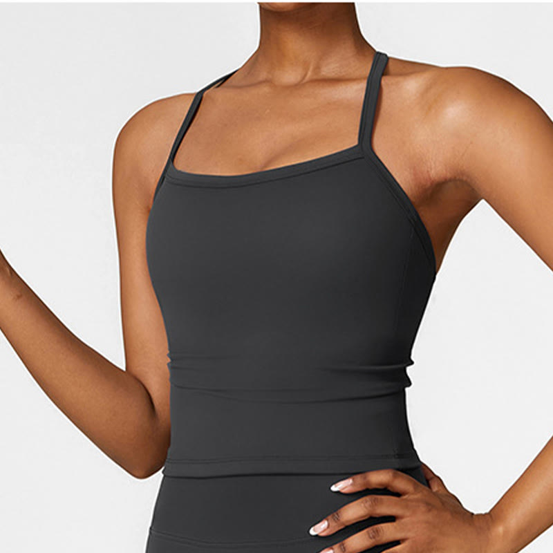 Buddha Stones Solid Color Crop Tank Top High Waist Shorts Sports Fitness Gym Yoga Outfits - image 18