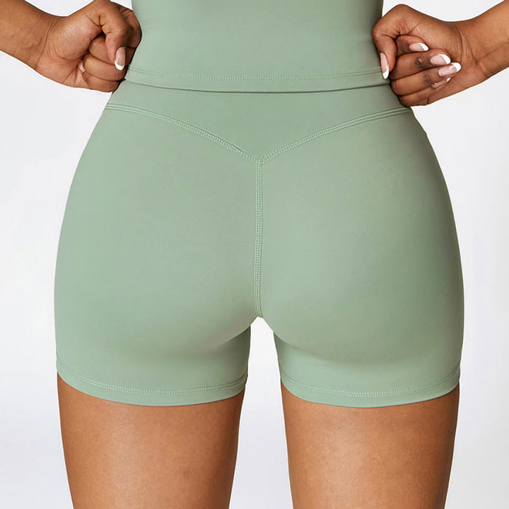 Buddha Stones Solid Color Crop Tank Top High Waist Shorts Sports Fitness Gym Yoga Outfits - image 60