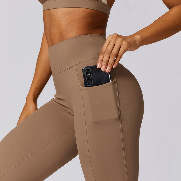 Buddha Stones Solid Color Halter Neck Bra Long Sleeve Crop Tank Top Pants Sports Fitness Gym Yoga Outfits - image 51