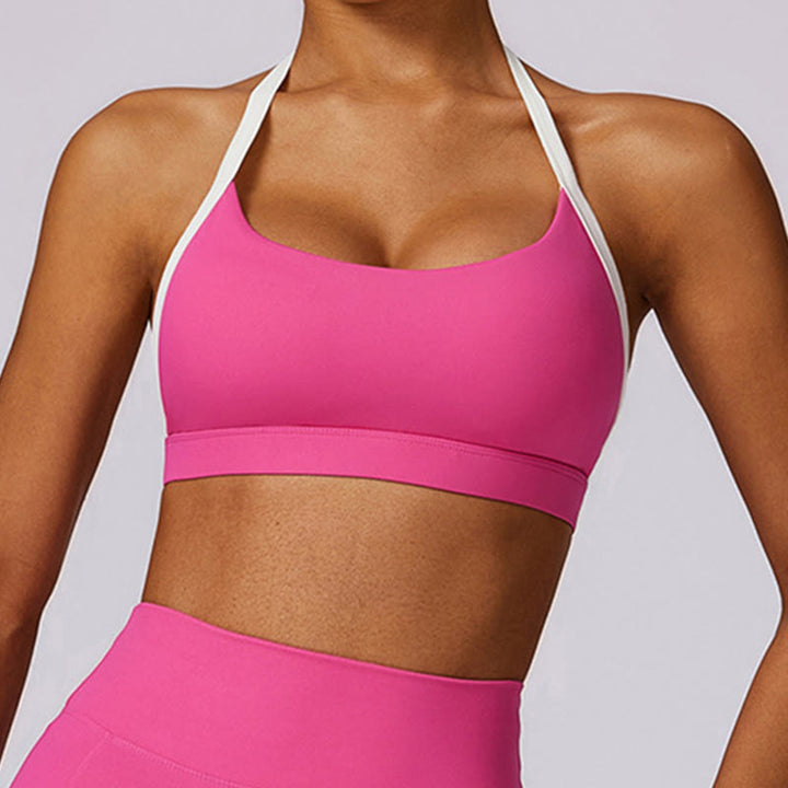 Buddha Stones Solid Color Halter Neck Bra Long Sleeve Crop Tank Top Pants Sports Fitness Gym Yoga Outfits - image 55