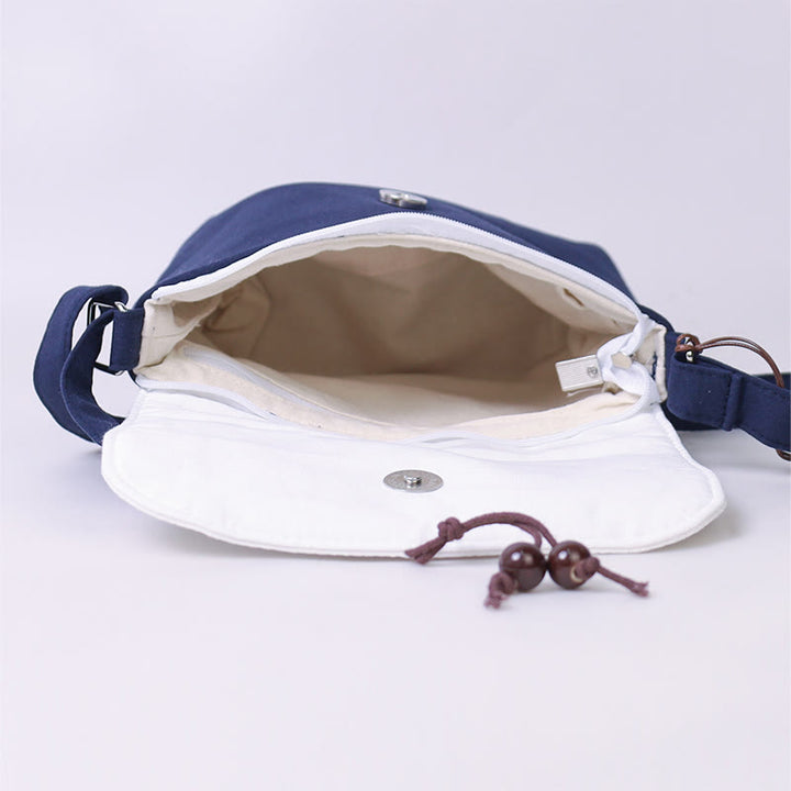 Buddha Stones Embroidered Camellia Epiphyllum Gardenia Sakura Flowers Crossbody Bag Shoulder Bag Cellphone Bag - image 2