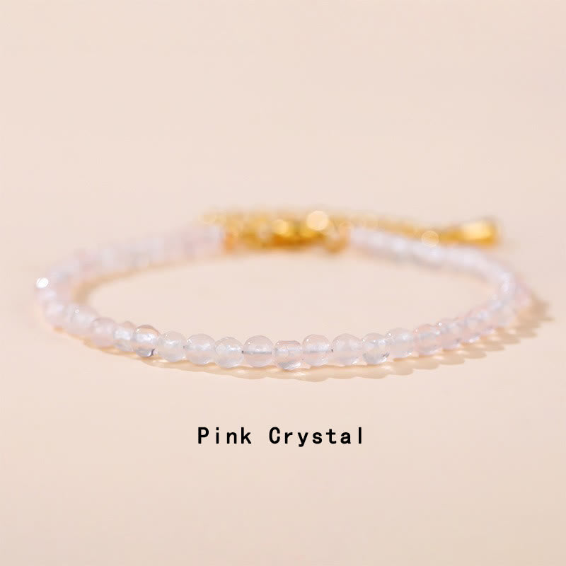 Buddha Stones Strawberry Quartz Prehnite Peridot Lazurite Lapis Lazuli Pink Crystal Tourmaline Healing Chain Bracelet - Pink Crystal(Wrist Circumference 14-17cm) - image 11