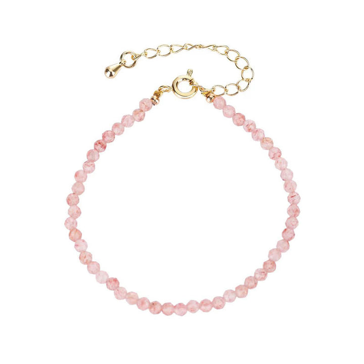 Buddha Stones Strawberry Quartz Prehnite Peridot Lazurite Lapis Lazuli Pink Crystal Tourmaline Healing Chain Bracelet - image 4