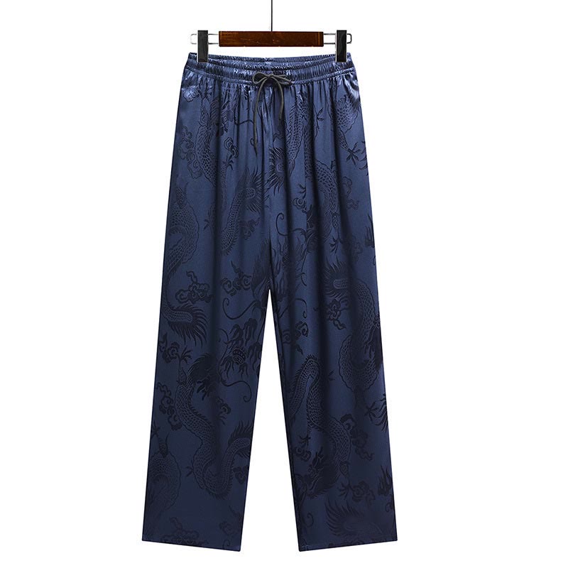 Buddha Stones Dragon Pattern Tang Suit Hanfu Traditional Uniform Short Sleeve Top Pants Clothing Men's Set - image 23