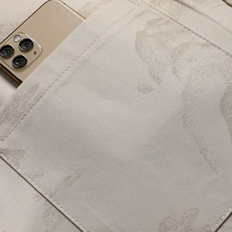 Buddha Stones Mountains Trees Tang Suit Hanfu Traditional Uniform Short Sleeve Top Pants Clothing Men's Set - image 7