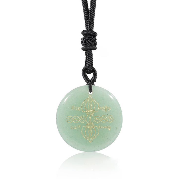 Buddha Stones Vajra Dorje Sanskrit Pattern Natural Various Crystal Black Obsidian Fulfilment Necklace Pendant - image 17