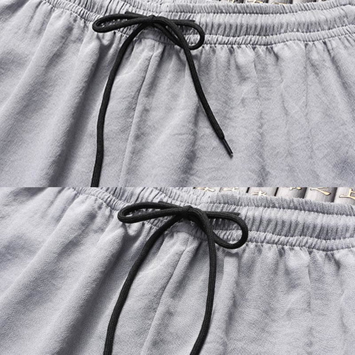 Buddha Stones Fu Character Tang Suit Hanfu Traditional Uniform Short Sleeve Top Pants Clothing Men's Set - image 16