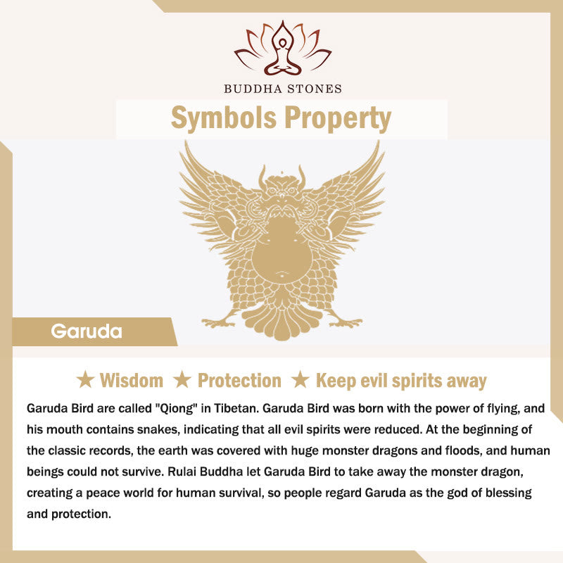Buddha Stones Tibet Dzi Bead Garuda Pattern Copper Metal Wealth Necklace Pendant - image 7