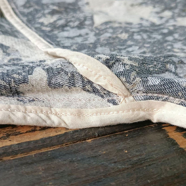 Buddha Stones Black Gray Print Frog-button Design Long Sleeve Cotton Linen Jacket Shirt With Pockets - image 13