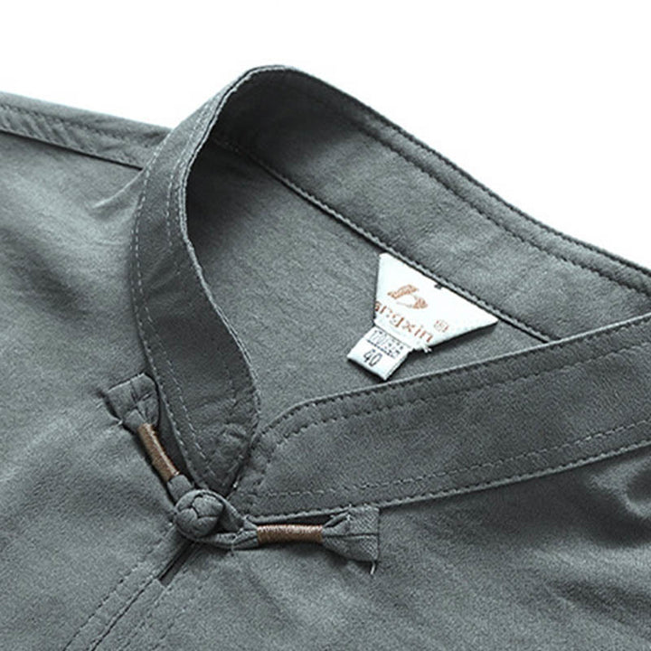 Buddha Stones Dragon Fu Character Tang Suit Traditional Short Sleeve Shirt Wide Leg Pants Clothing Men's Set - image 3