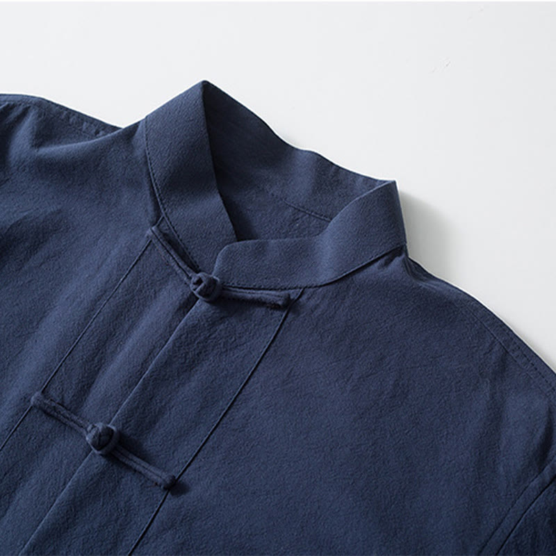 Buddha Stones Frog-Button Chinese Tang Suit Shirt Cotton Linen Men Jacket Clothing - image 7