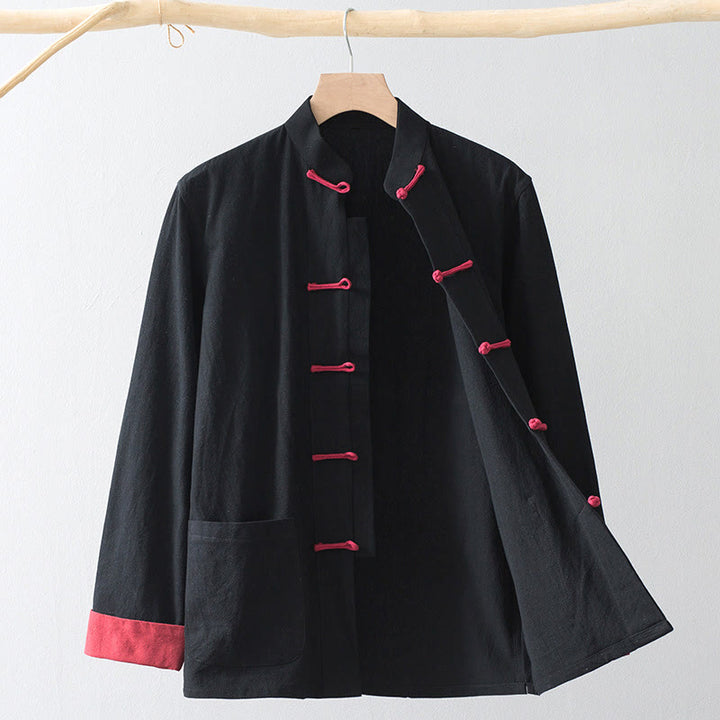 Buddha Stones Frog-Button Chinese Tang Suit Shirt Cotton Linen Men Jacket Clothing - image 1