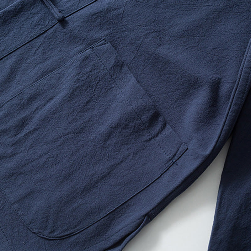 Buddha Stones Frog-Button Chinese Tang Suit Shirt Cotton Linen Men Jacket Clothing - image 9