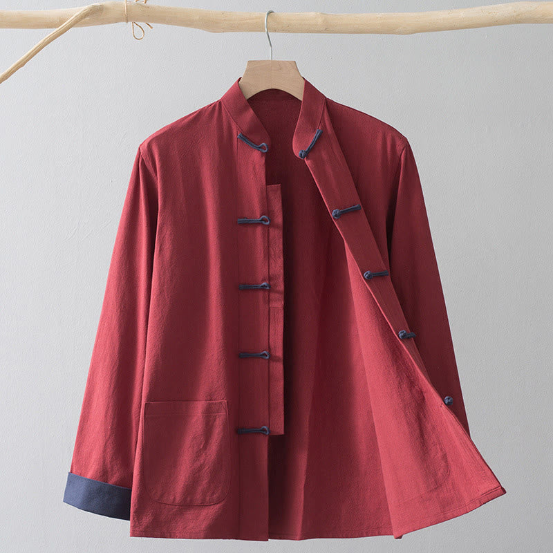 Buddha Stones Frog-Button Chinese Tang Suit Shirt Cotton Linen Men Jacket Clothing - image 17