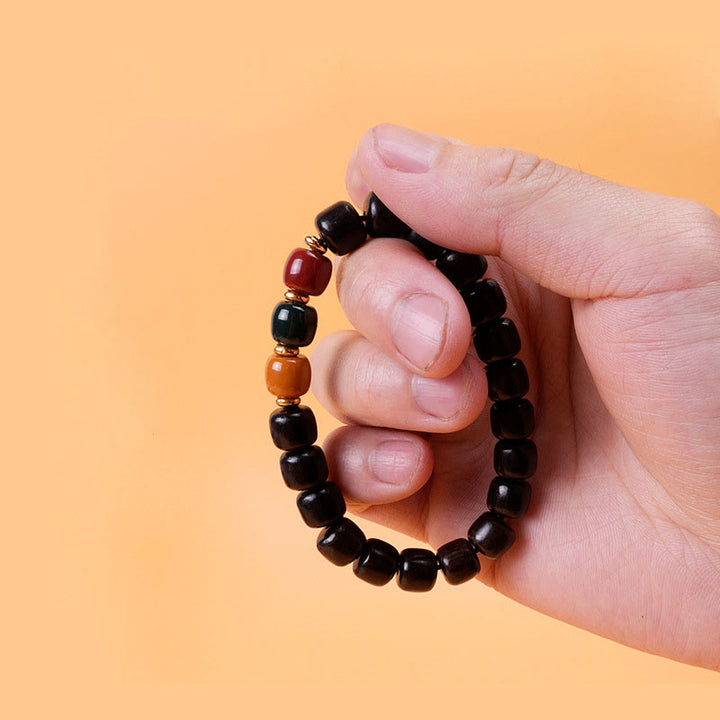 Buddha Stones Ebony Wood Rosewood Peace Balance Bracelet