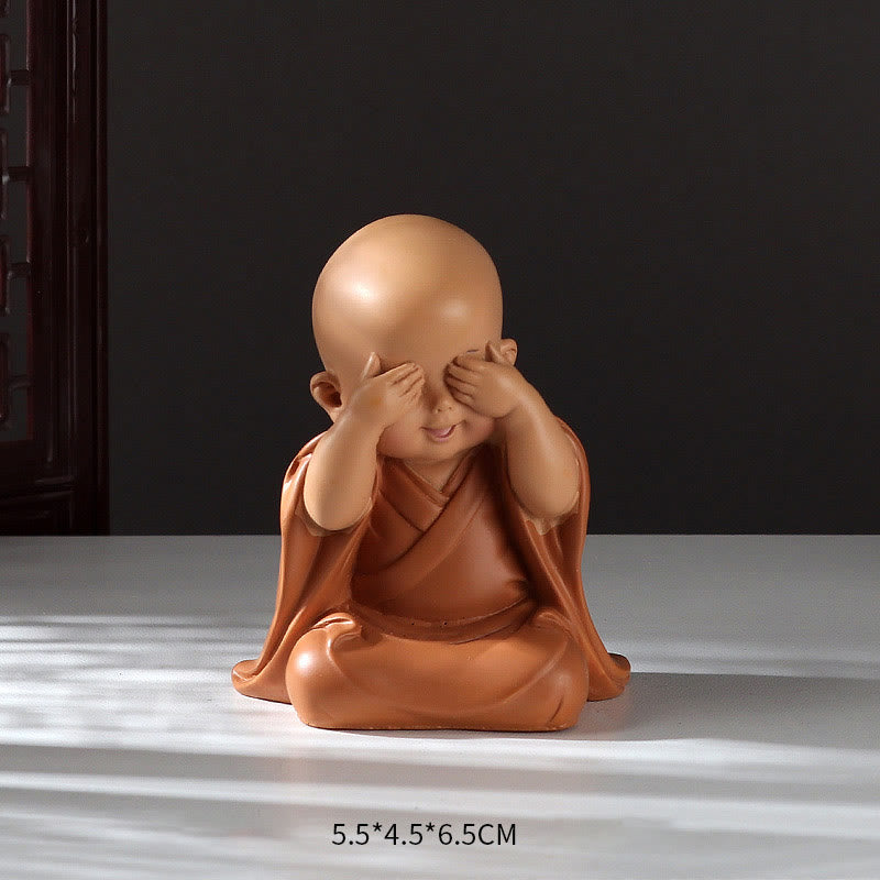 Buddha Stones Small Mini Meditation Praying Monk Serenity Resin Home Decoration