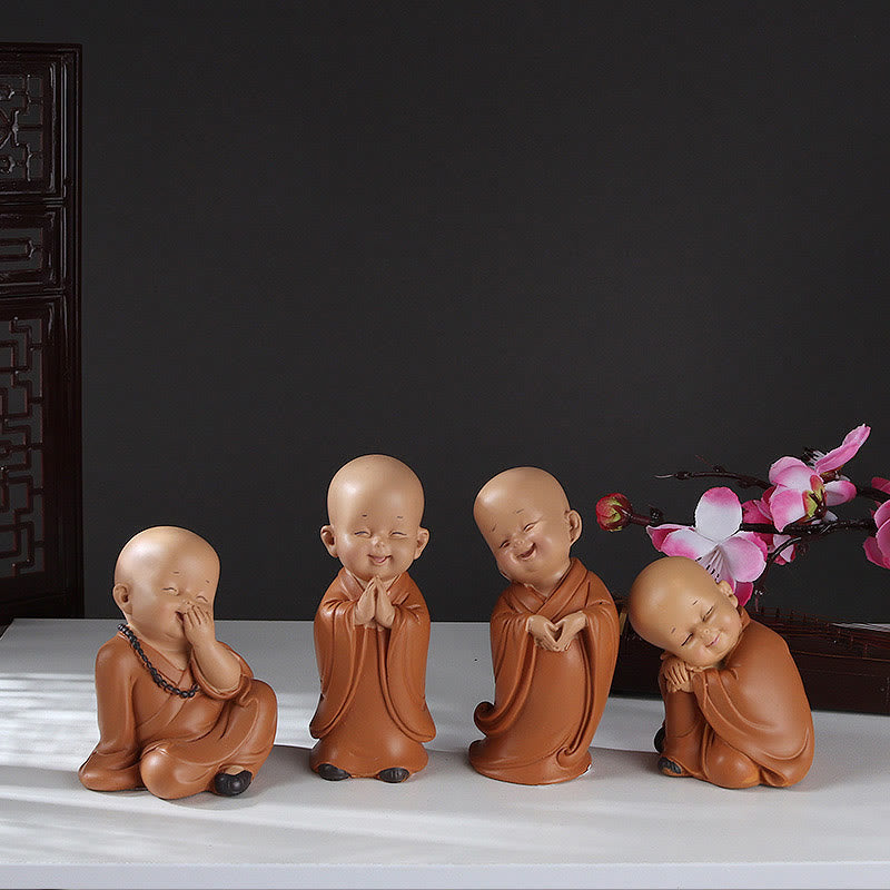 Buddha Stones Small Mini Meditation Praying Monk Serenity Resin Home Decoration