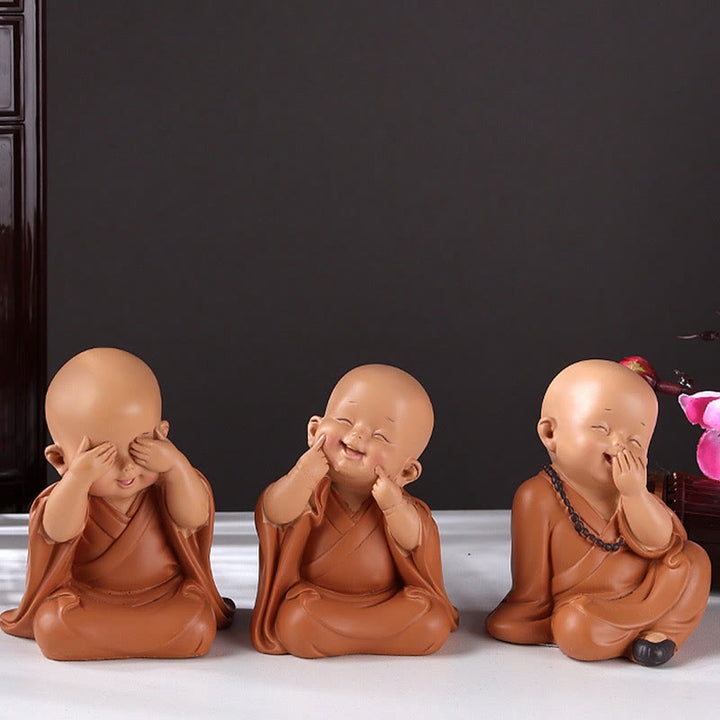 Buddha Stones Small Mini Meditation Praying Monk Serenity Resin Home Decoration - image 11