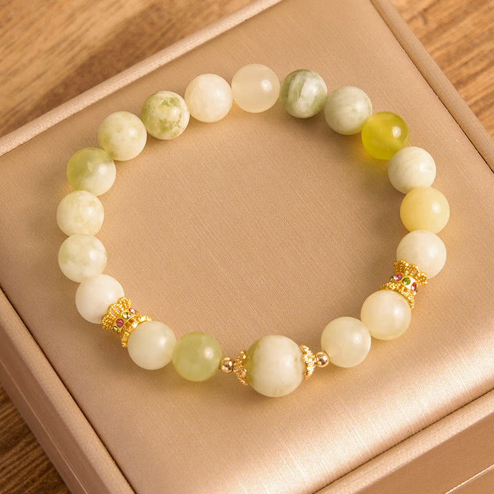 Buddha Stones Green Grape Color Jade Abundance Bracelet