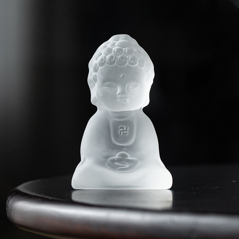 Buddha Stones Mini Tathagata Buddha Liuli Serenity Desk Decoration - image 1