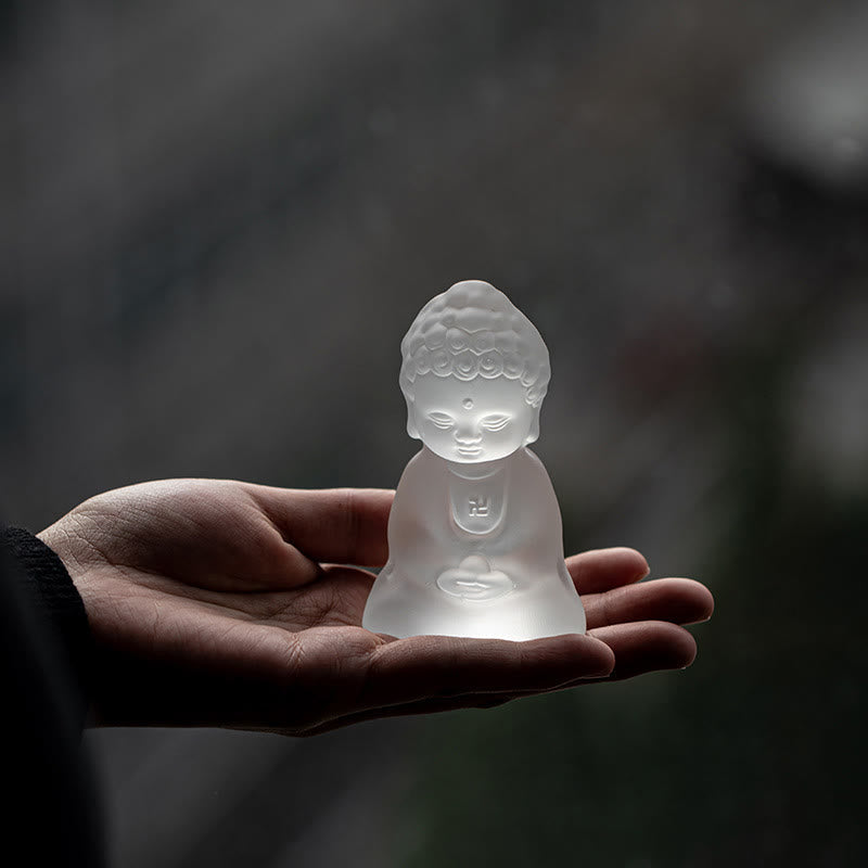 Buddha Stones Mini Tathagata Buddha Liuli Serenity Desk Decoration - image 4