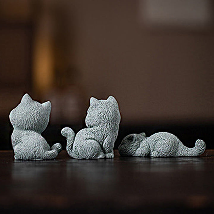Buddha Stones Small Cat Home Tea Pet Figurine Desk Decoration - image 3