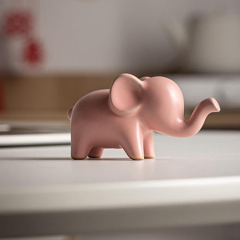 Buddha Stones Small Ceramic Elephant Home Tea Pet Figurine Desk Decoration - image 20