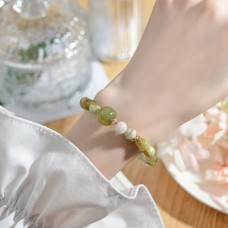 Buddha Stones Green Grape Color Jade Abundance Bracelet