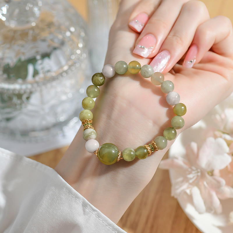 Buddha Stones Green Grape Color Jade Abundance Bracelet