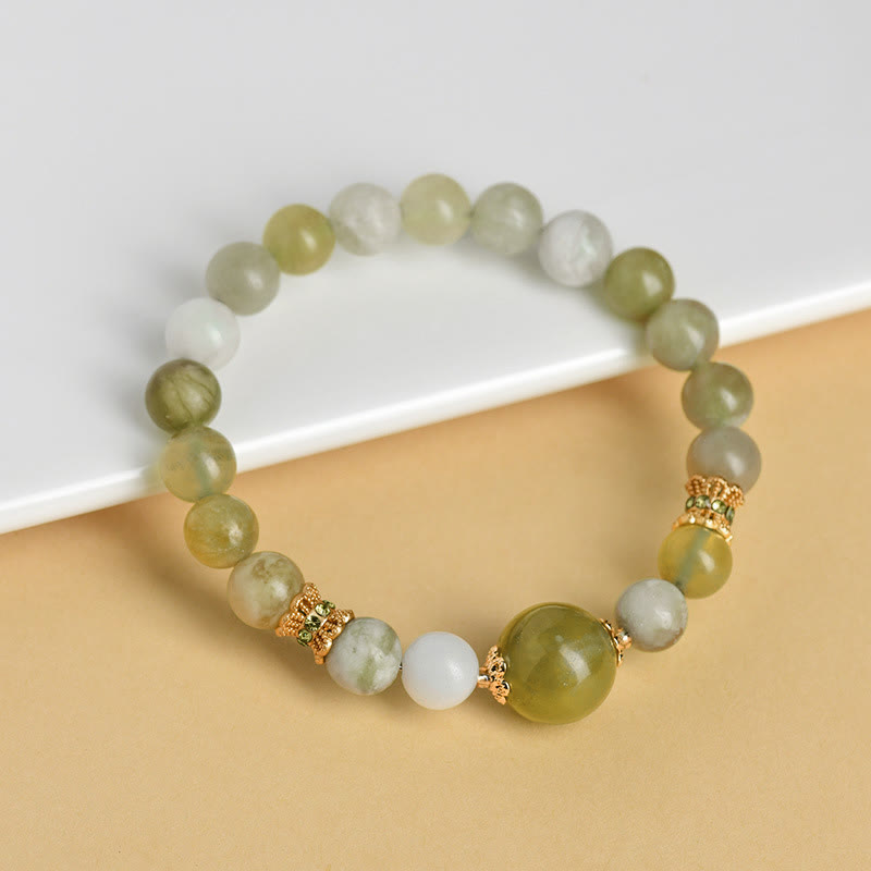 Buddha Stones Green Grape Color Jade Abundance Bracelet