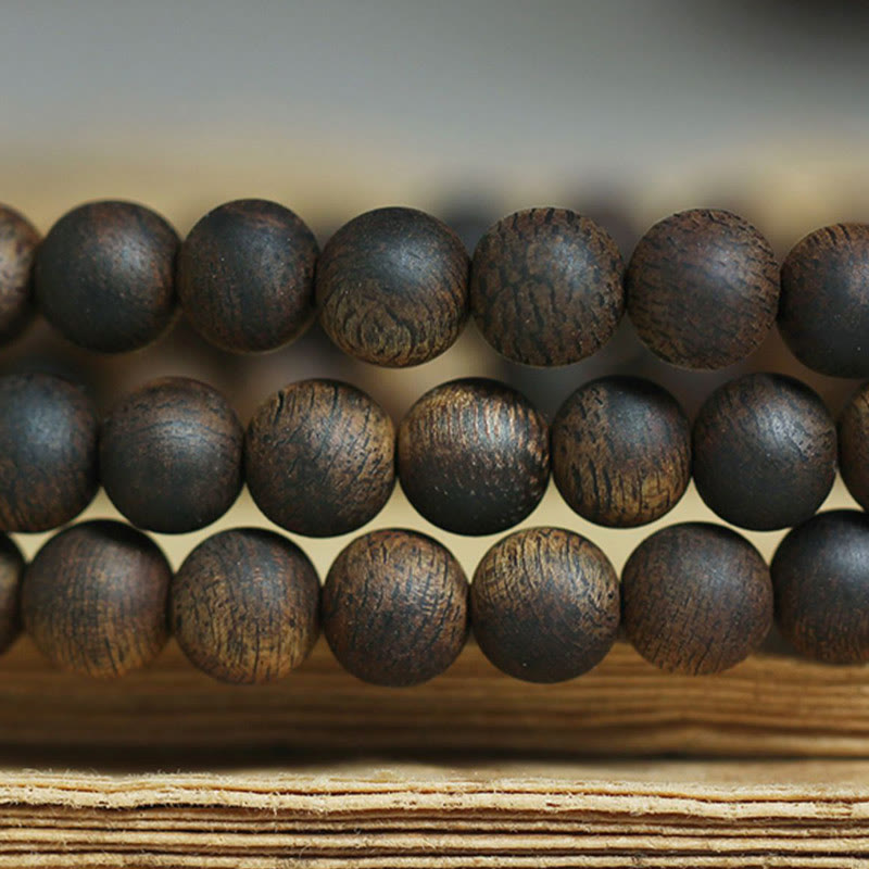 Buddha Stones 7mm 108 Mala Beads Nha Trang Qinan Agarwood Peace Strength Bracelet