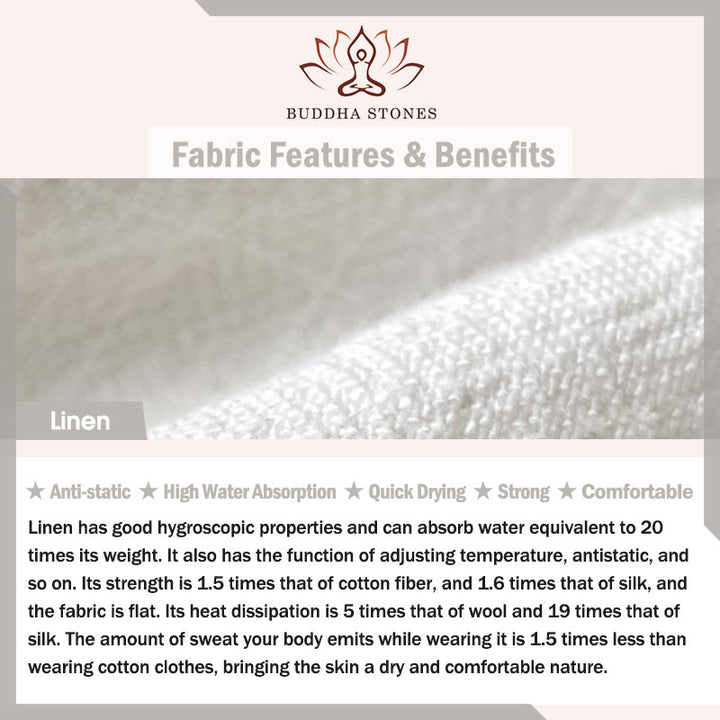 Buddha Stones Solid Color Men Short Sleeve Button Linen Shirt - image 7