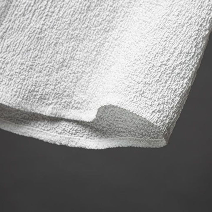 Buddha Stones 2Pcs Solid Color Texture Button Half Sleeve Shirt Pants Men's Set - image 6