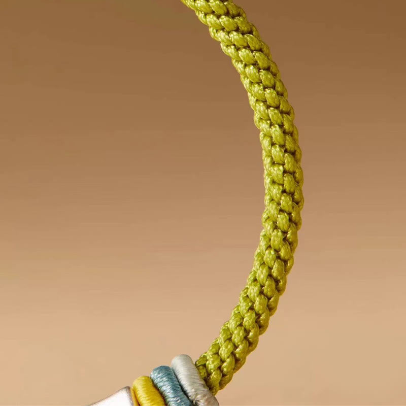 Buddha Stones 999 Sterling Silver Red String Bamboo Enlightenment Bracelet - image 9