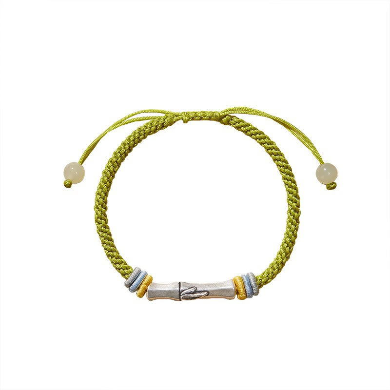 Buddha Stones 999 Sterling Silver Red String Bamboo Enlightenment Bracelet - image 11