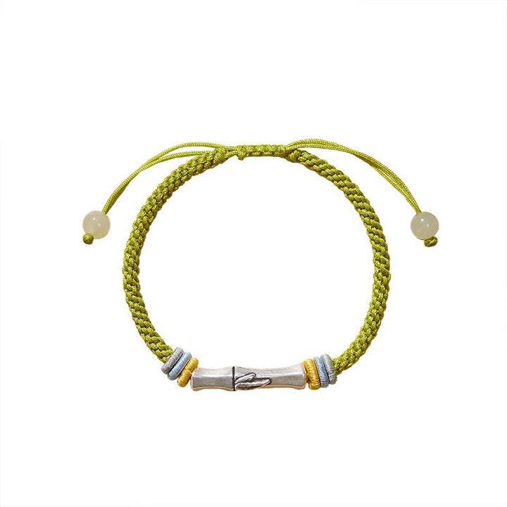 Buddha Stones 999 Sterling Silver Red String Bamboo Enlightenment Bracelet - image 11