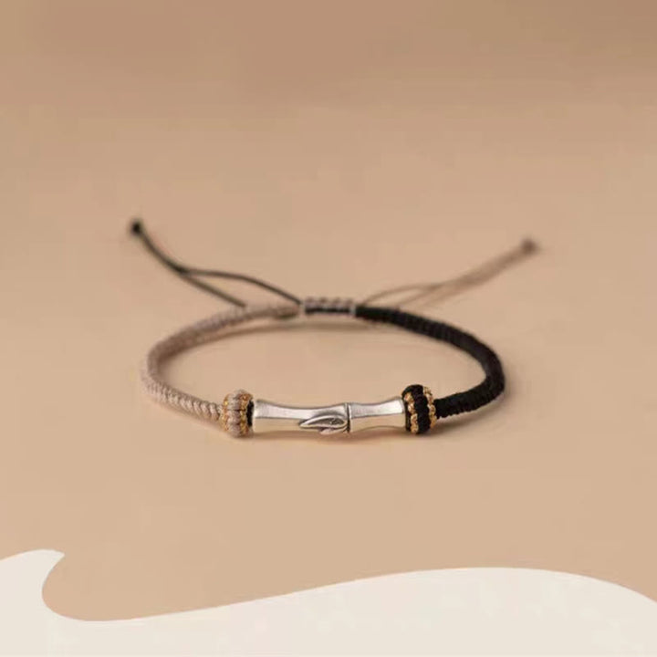 Buddha Stones 925 Sterling Silver Bamboo Protection Braided Bracelet - image 8
