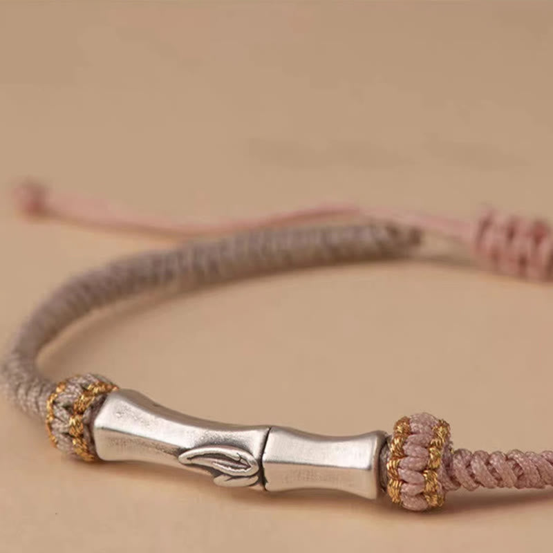 Buddha Stones 925 Sterling Silver Bamboo Protection Braided Bracelet - image 11