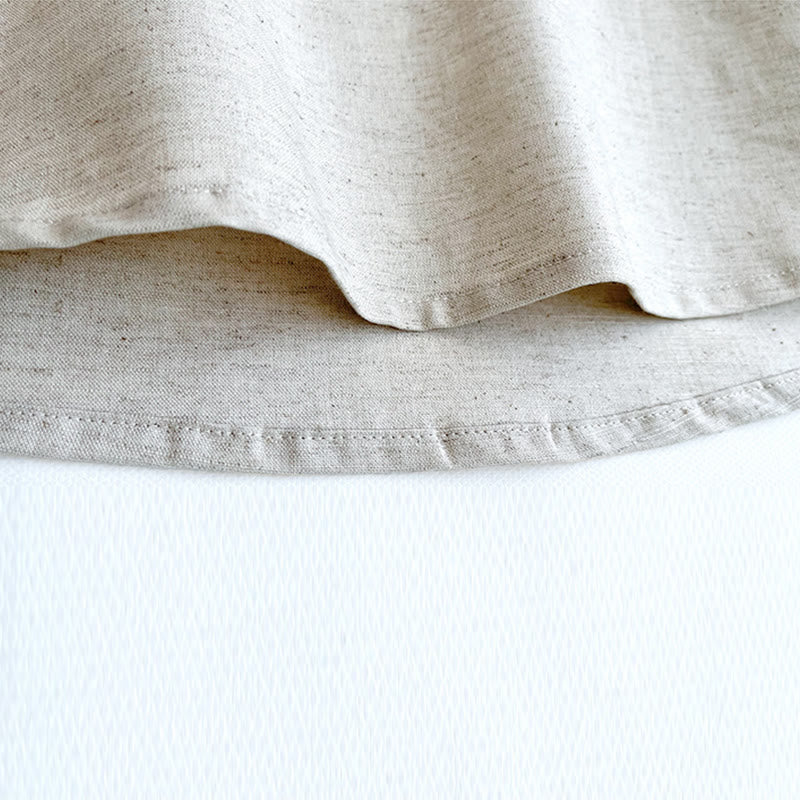 Buddha Stones Solid Color Men Short Sleeve Button Linen Shirt - image 14