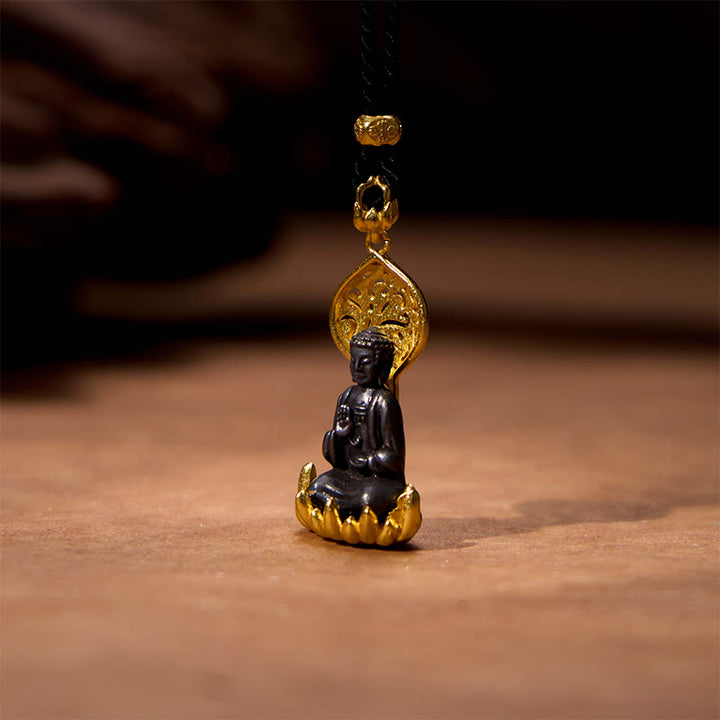 Buddha Stones Tibetan Alloy Buddha Kwan Yin Avalokitesvara Serenity Necklace Pendant