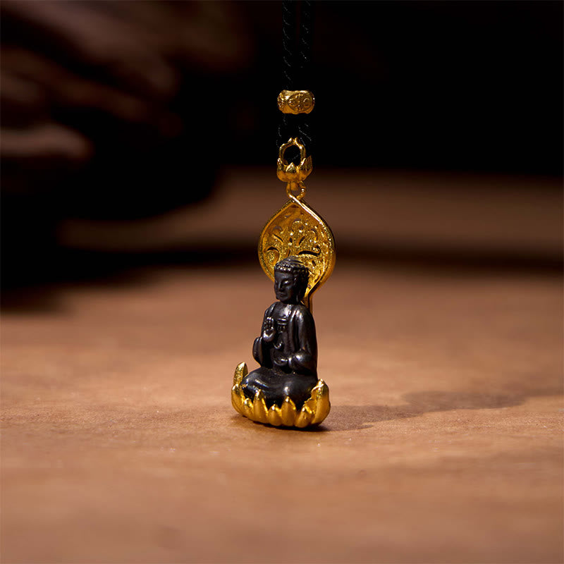 Buddha Stones Tibetan Alloy Buddha Kwan Yin Avalokitesvara Serenity Necklace Pendant