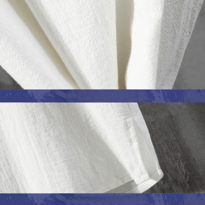 Buddha Stones Frog-Button Plain Color Chinese Tang Suit Half Sleeve Shirt Linen Men Clothing - image 3