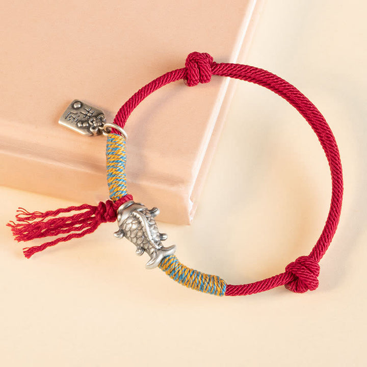 Buddha Stones 999 Sterling Silver Red String Lucky Koi Fish Protection Bracelet - image 8