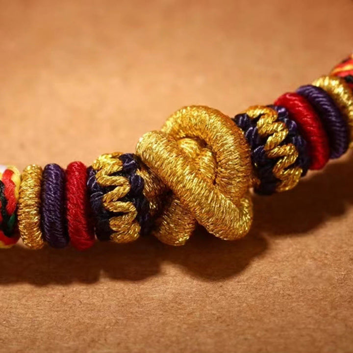 Buddha Stones 925 Sterling Silver Om Mani Padme Hum King Kong Knot Faith Bracelet - image 10